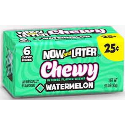 NOW & LATER CHEWY WATERMELON 24CT/PACK (NO MORE 25CENTS)